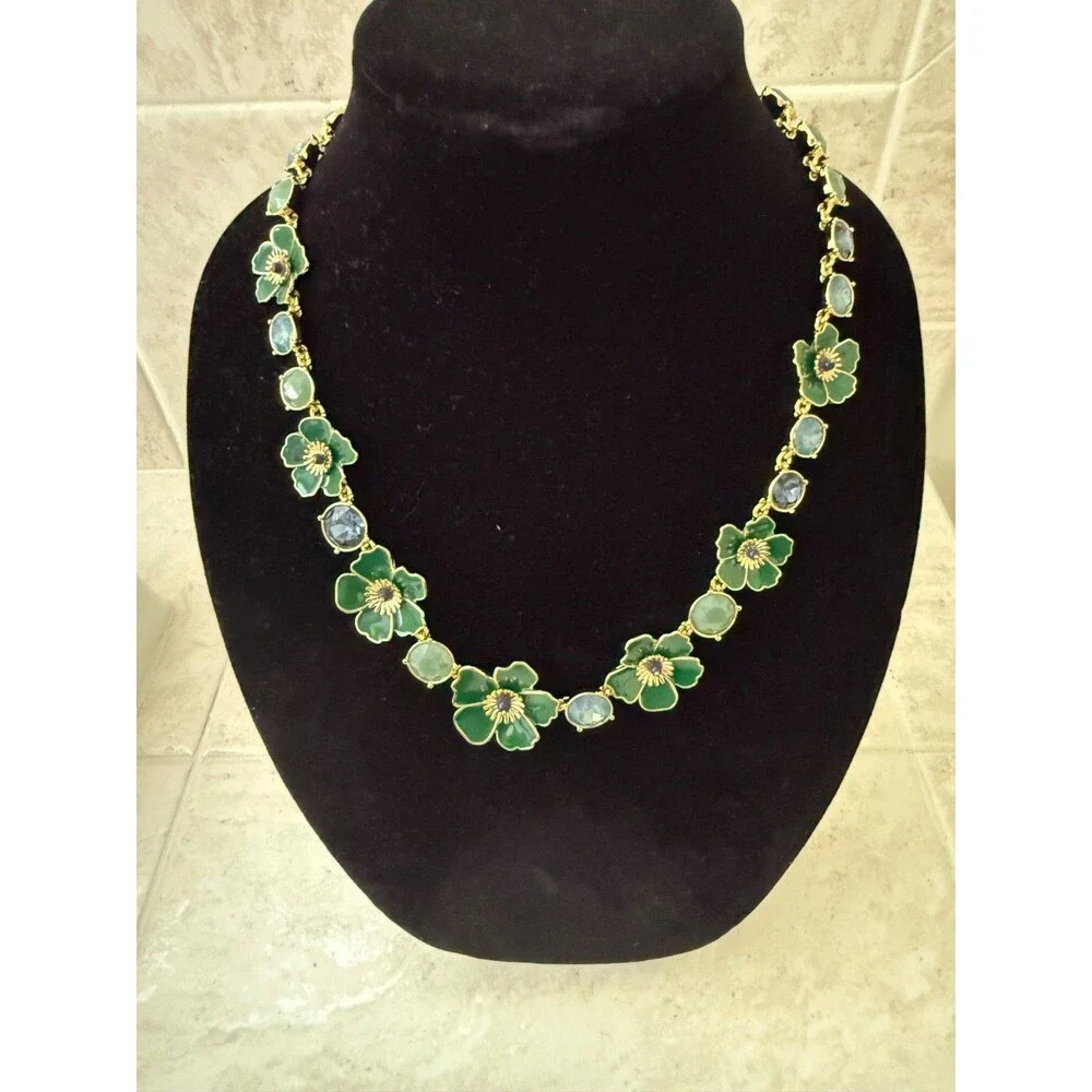 Talbots Green Fall Floral Necklace - NWT